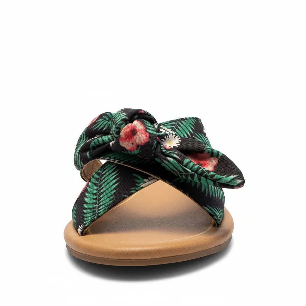 Red Gingham Bow Slide Sandals - Women's Flat Summer Sandals sold by BOLD elements product image thumbnail 4