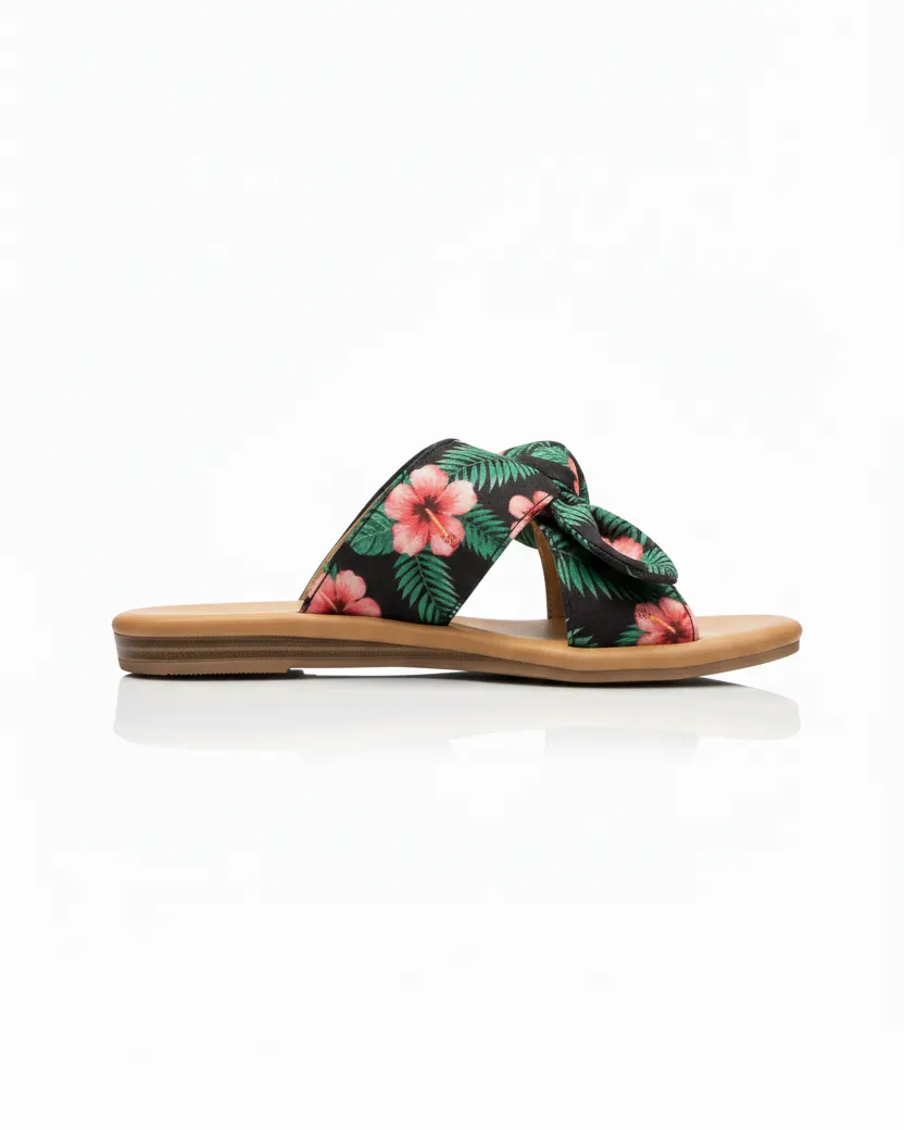 Red Gingham Bow Slide Sandals - Women's Flat Summer Sandals sold by BOLD elements