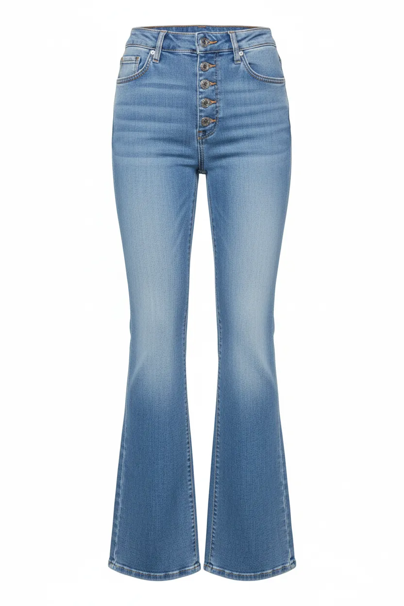 High-Rise Light Wash Flare Jeans sold by BOLD elements product image thumbnail 2
