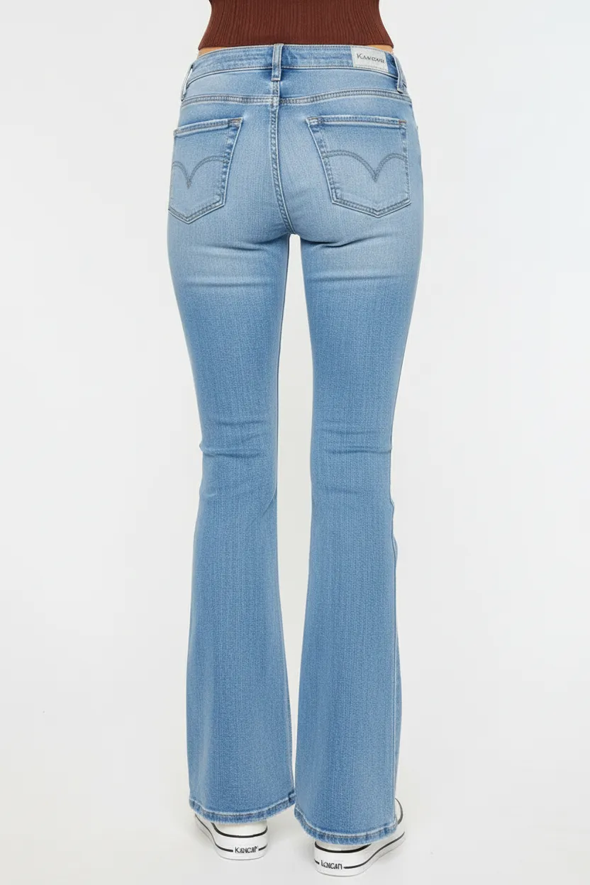 High-Rise Light Wash Flare Jeans sold by BOLD elements product image thumbnail 4