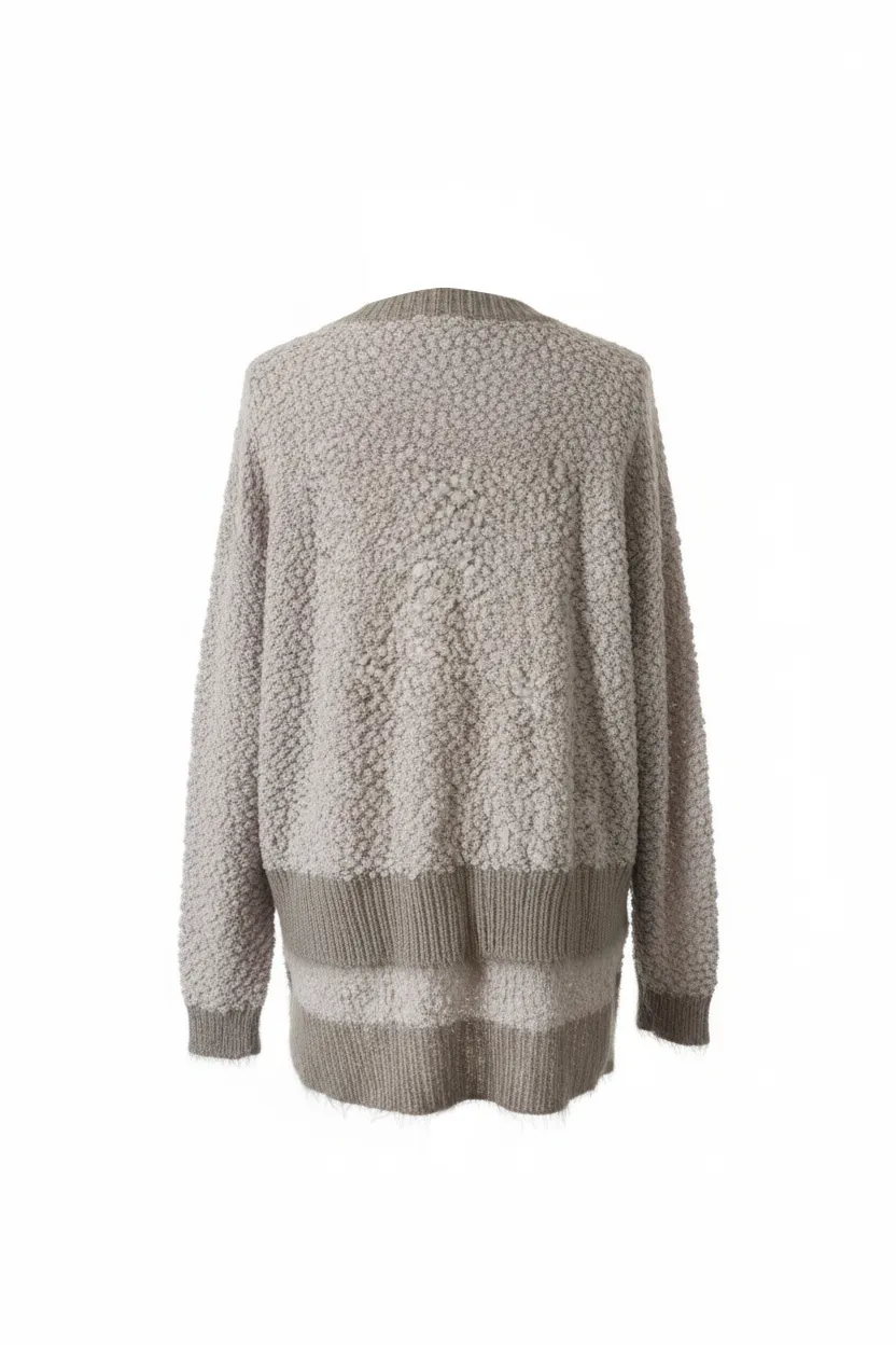 Two-Tone Popcorn Soft Fur Pullover Sweater sold by BOLD elements product image thumbnail 4