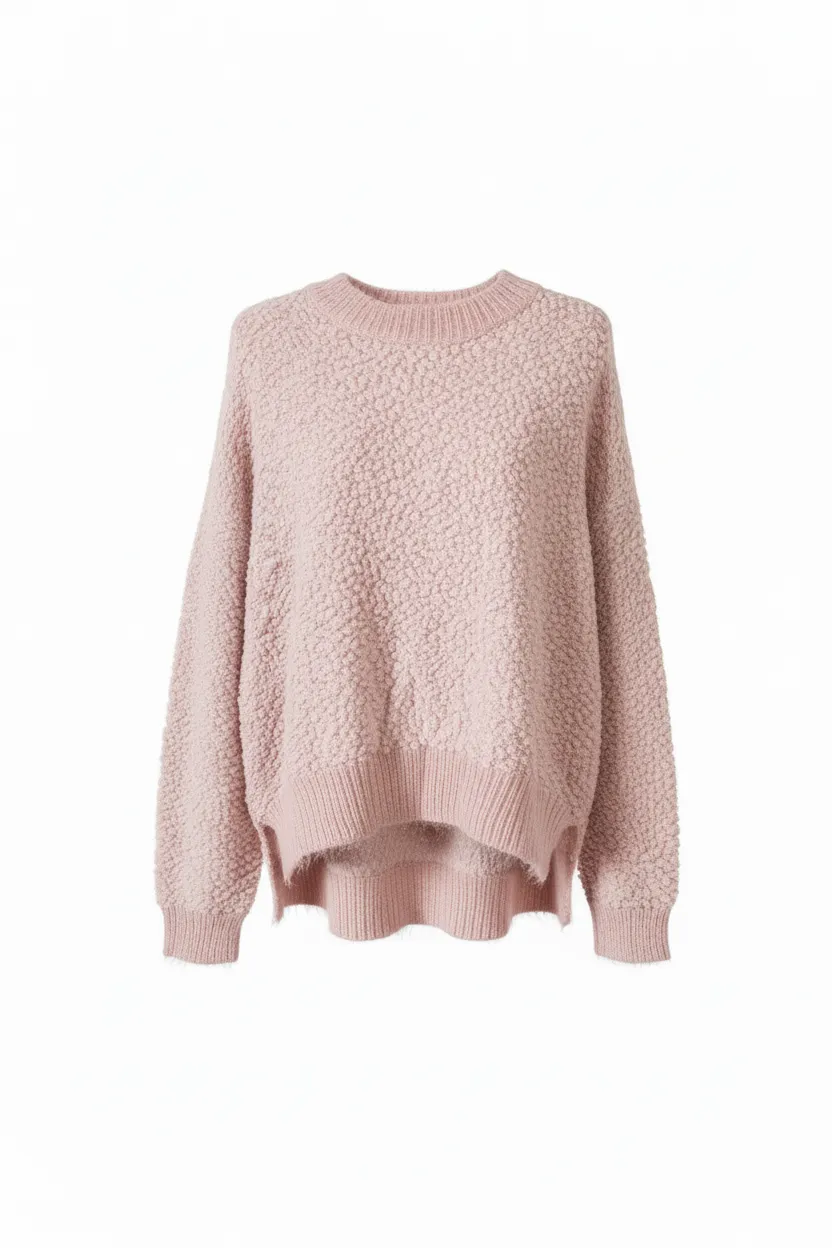 Two-Tone Popcorn Soft Fur Pullover Sweater sold by BOLD elements product image thumbnail 2
