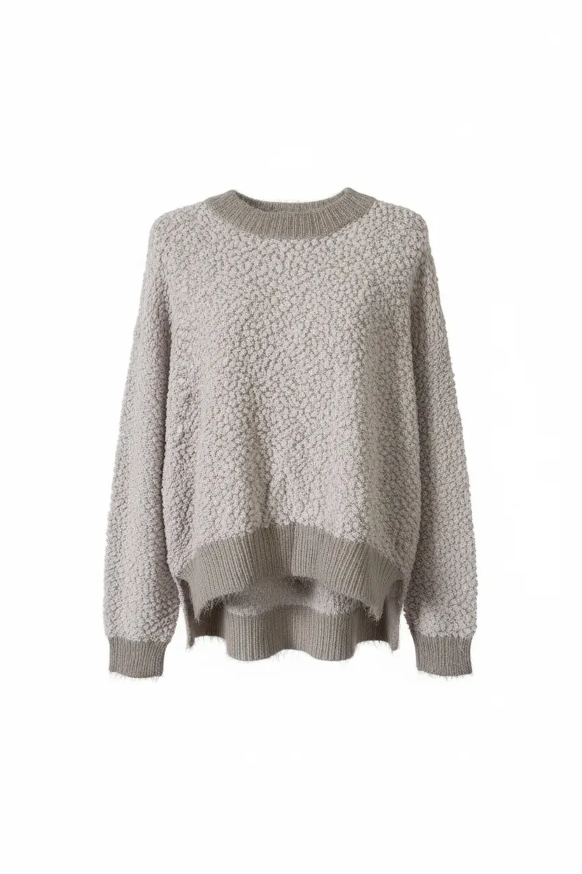 Two-Tone Popcorn Soft Fur Pullover Sweater sold by BOLD elements product image thumbnail 3