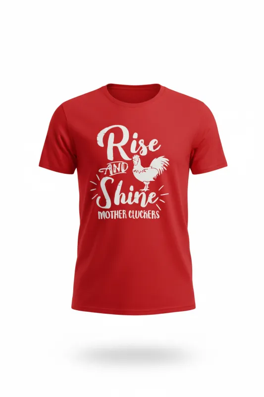 Rise & Shine “Mother Cluckers” Graphic Tee (Red) made by Bellanblue