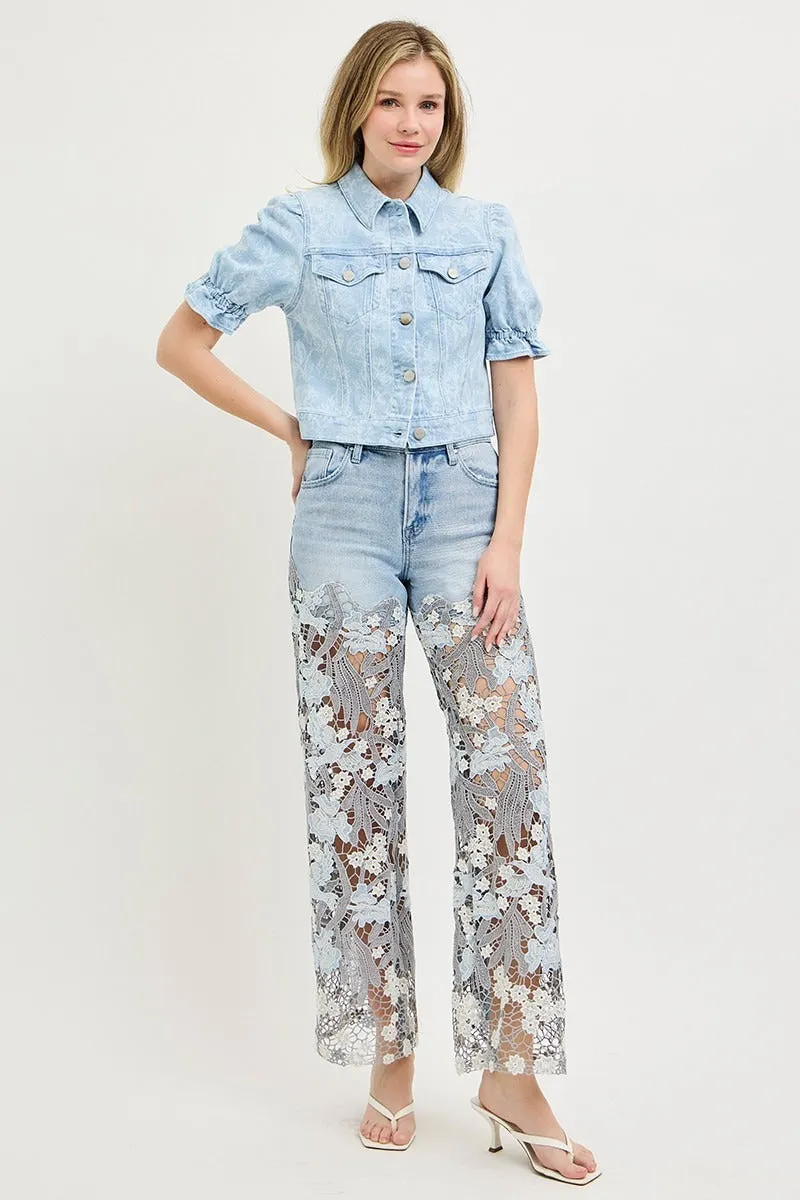 Risen High-Rise Wide-Leg Lace-Up Denim Jeans sold by BOLD elements product image thumbnail 4