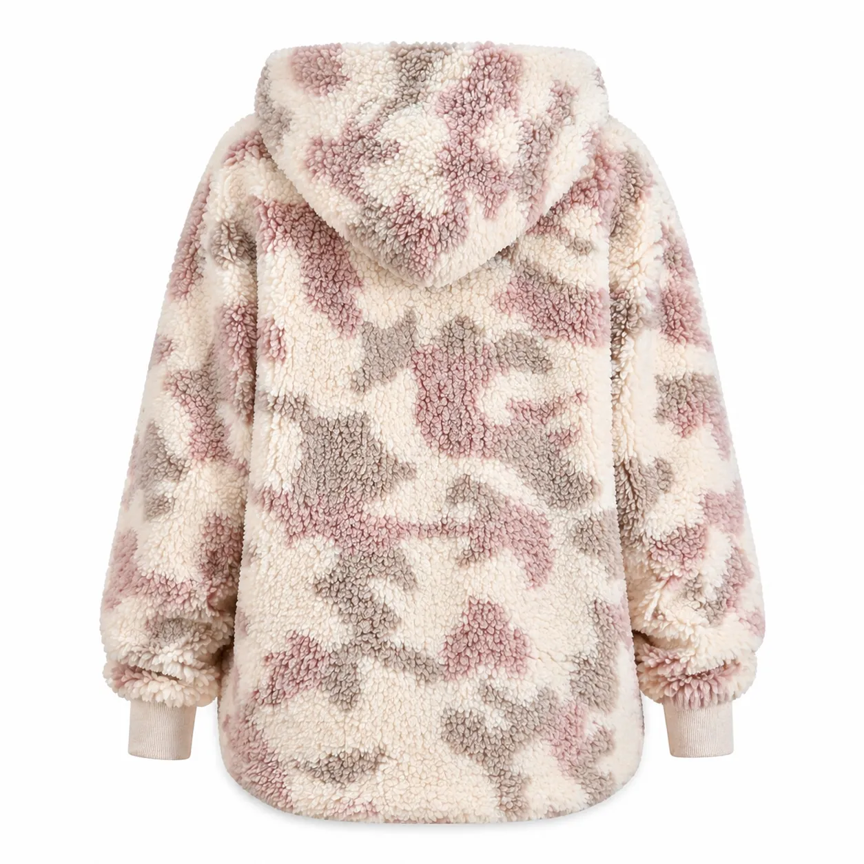 Plush Cream Camo Hooded Cardigan sold by BOLD elements product image thumbnail 5