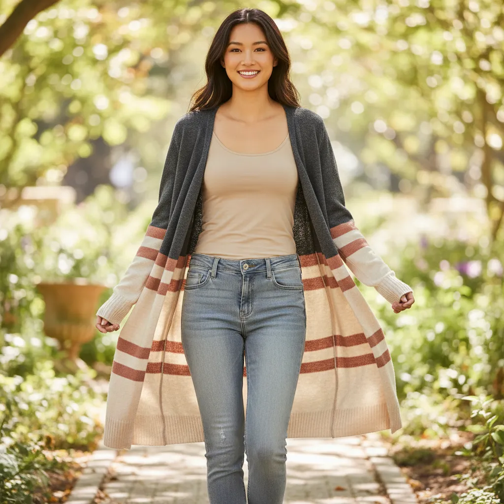 Cashmere Color Block Open-Front Cardigan | Long Knit Layer sold by BOLD elements