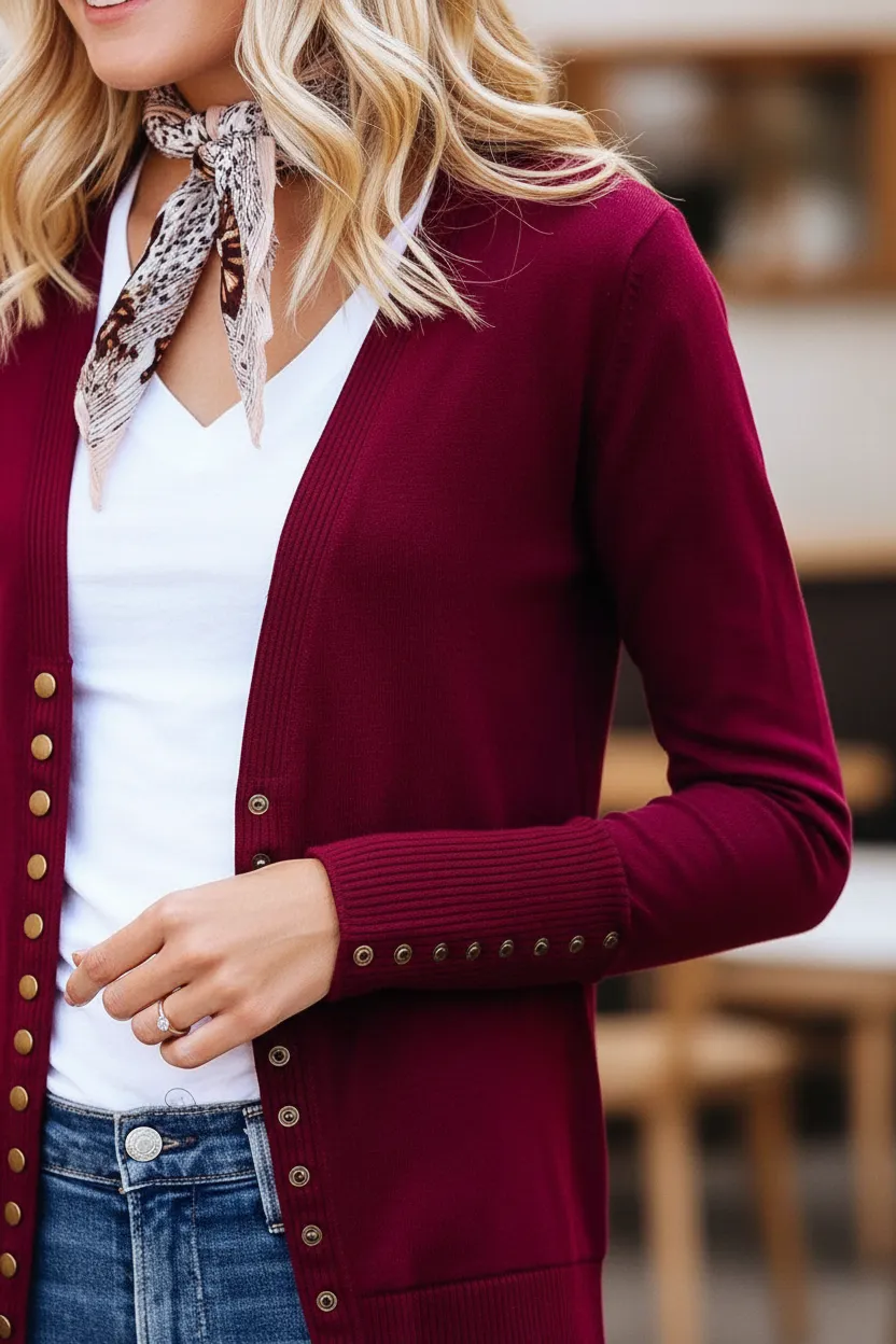 Ribbed Snap Button Cardigan | Button-Front Knit Layer sold by BOLD elements product image thumbnail 4