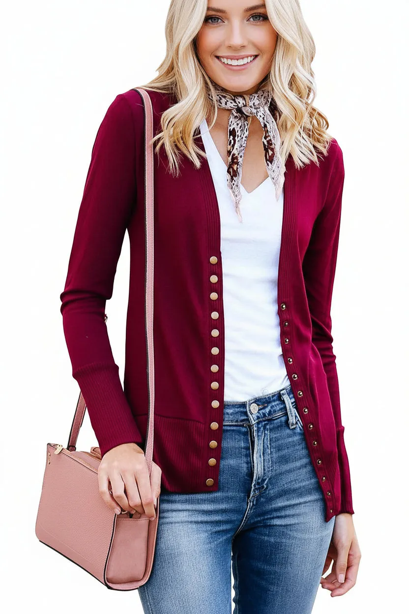 Ribbed Snap Button Cardigan | Button-Front Knit Layer sold by BOLD elements product image thumbnail 5