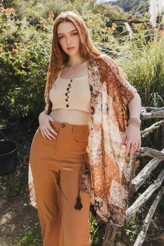 Floral Print Kimono | Open Front Boho Layer made by BOLD elements