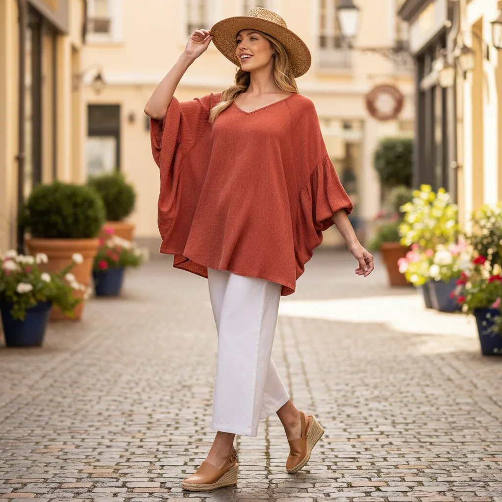 Easel Clothing Mineral Washed Gauze Loose Fit Top sold by BOLD elements