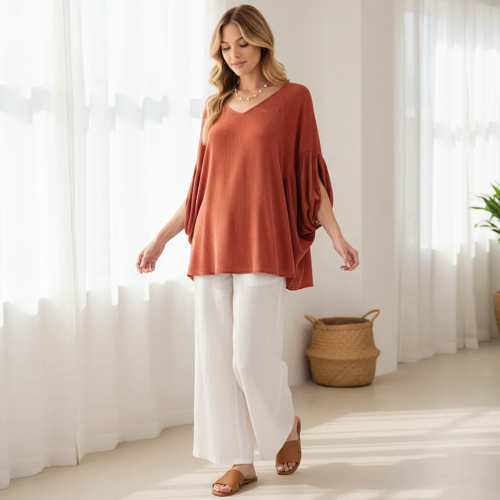 Easel Clothing Mineral Washed Gauze Loose Fit Top sold by BOLD elements product image thumbnail 3