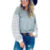 Women's Striped Balloon Long Sleeve Casual Top sold by BOLD elements