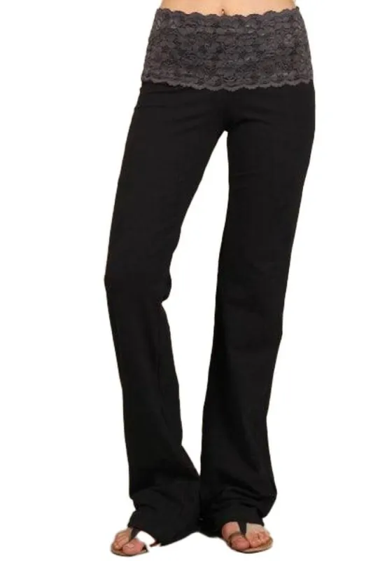 Lace Waist Bootcut Pants sold by BOLD elements