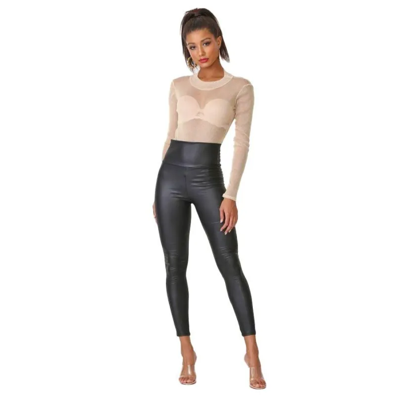 Women's High Waisted Faux Leather Black Skin Tight Pants Leggings sold by BOLD elements