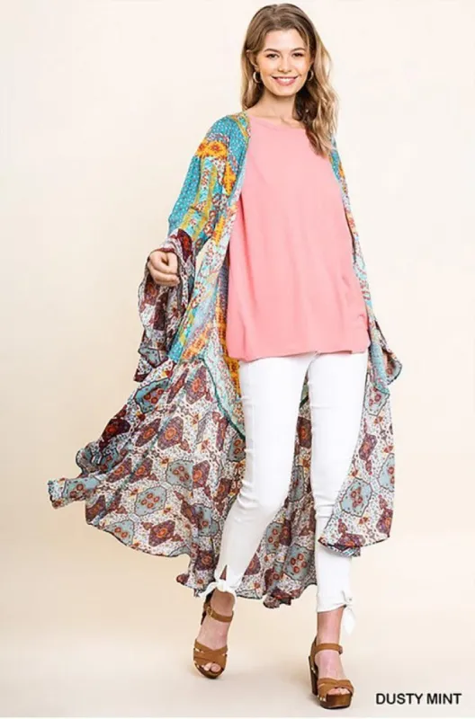 Ruffled Long Body Kimono sold by BOLD elements