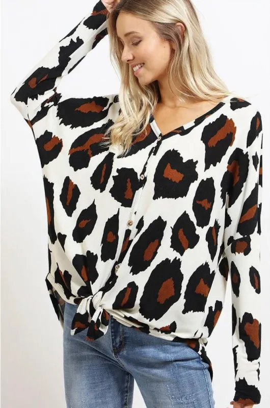 Women's Long Sleeve Leopard Print Blouse sold by BOLD elements