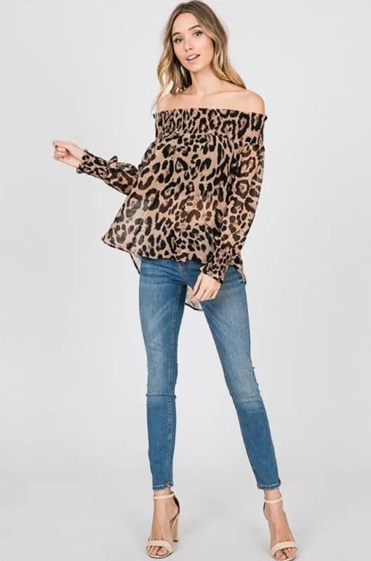 Off Shoulder Animal Print Top sold by BOLD elements