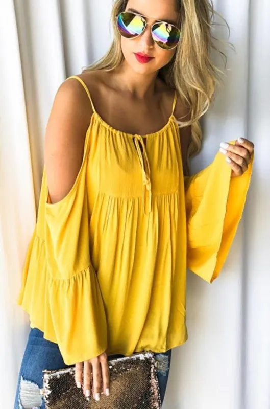 Adjustable Strap Off Shoulder Rayon Top sold by BOLD elements