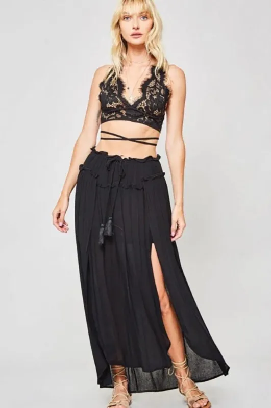 Women's Slits Medium-Weight Soft Texture Long Skirts sold by BOLD elements