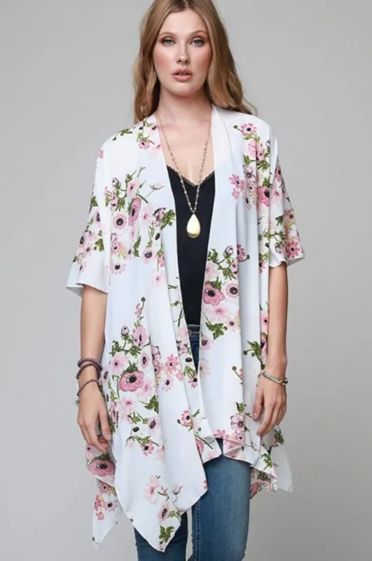Women Flowers and Ruffles Kimono sold by BOLD elements