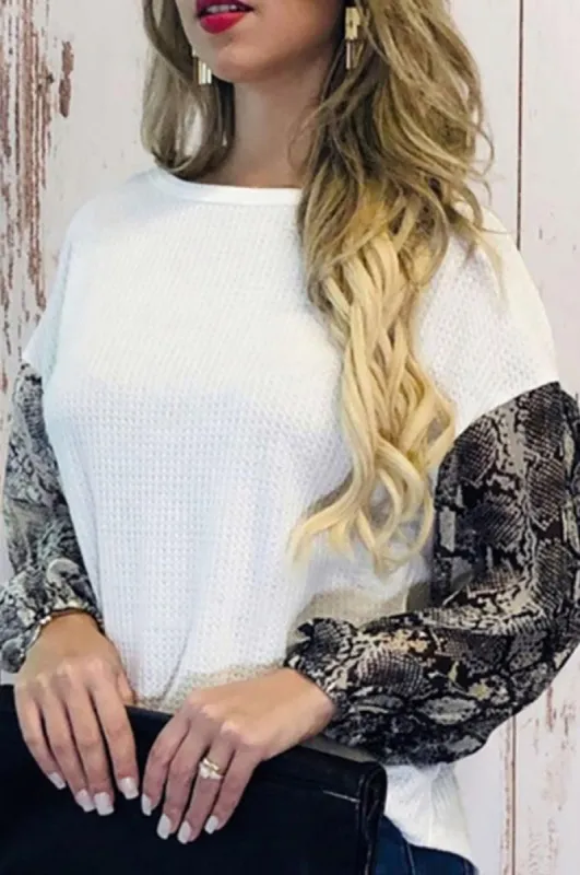 Thermal Snake Print Sleeve Top sold by BOLD elements