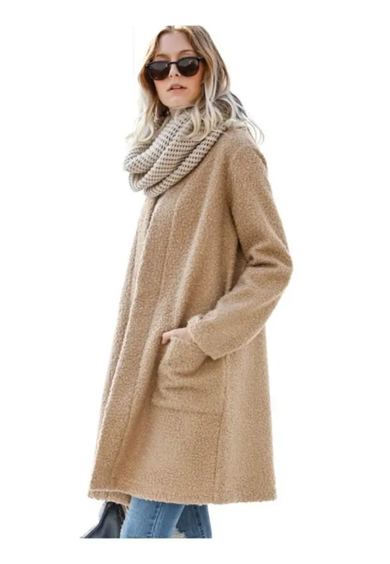 Large Boucle Jacket Coat with Pockets sold by BOLD elements