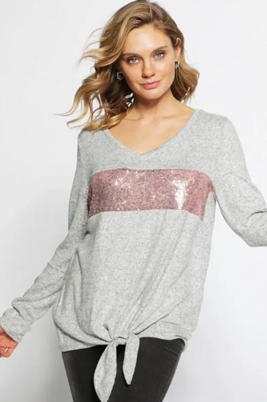 New Years V-Neck Brushed Hacci Knit Top sold by BOLD elements