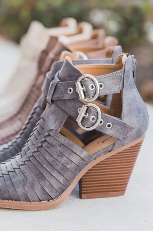 Women's Distressed Faux Leather Ankle Pointed Toe Bootie sold by BOLD elements