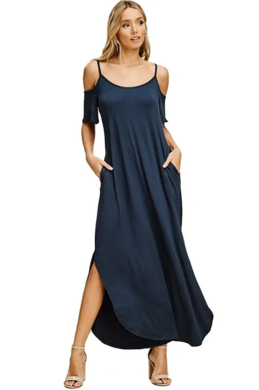 Women Cold Shoulder Slit Maxi Dress sold by BOLD elements