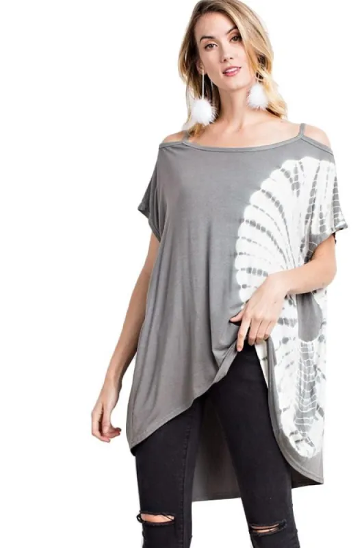 Women Hi-Low Cold Shoulder Tunic Top sold by BOLD elements