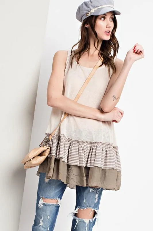 Women Ruffle Tunic Babydoll Top sold by BOLD elements