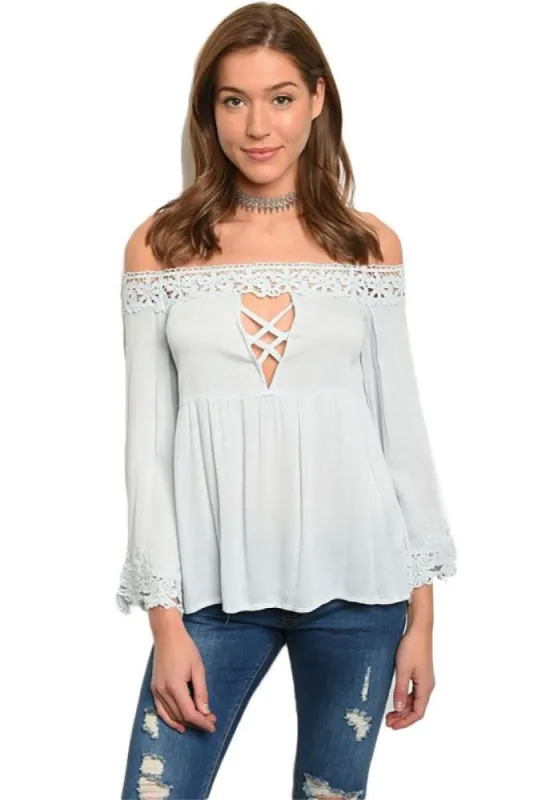 Women's Long Sleeve Off Shoulder Blouse sold by BOLD elements
