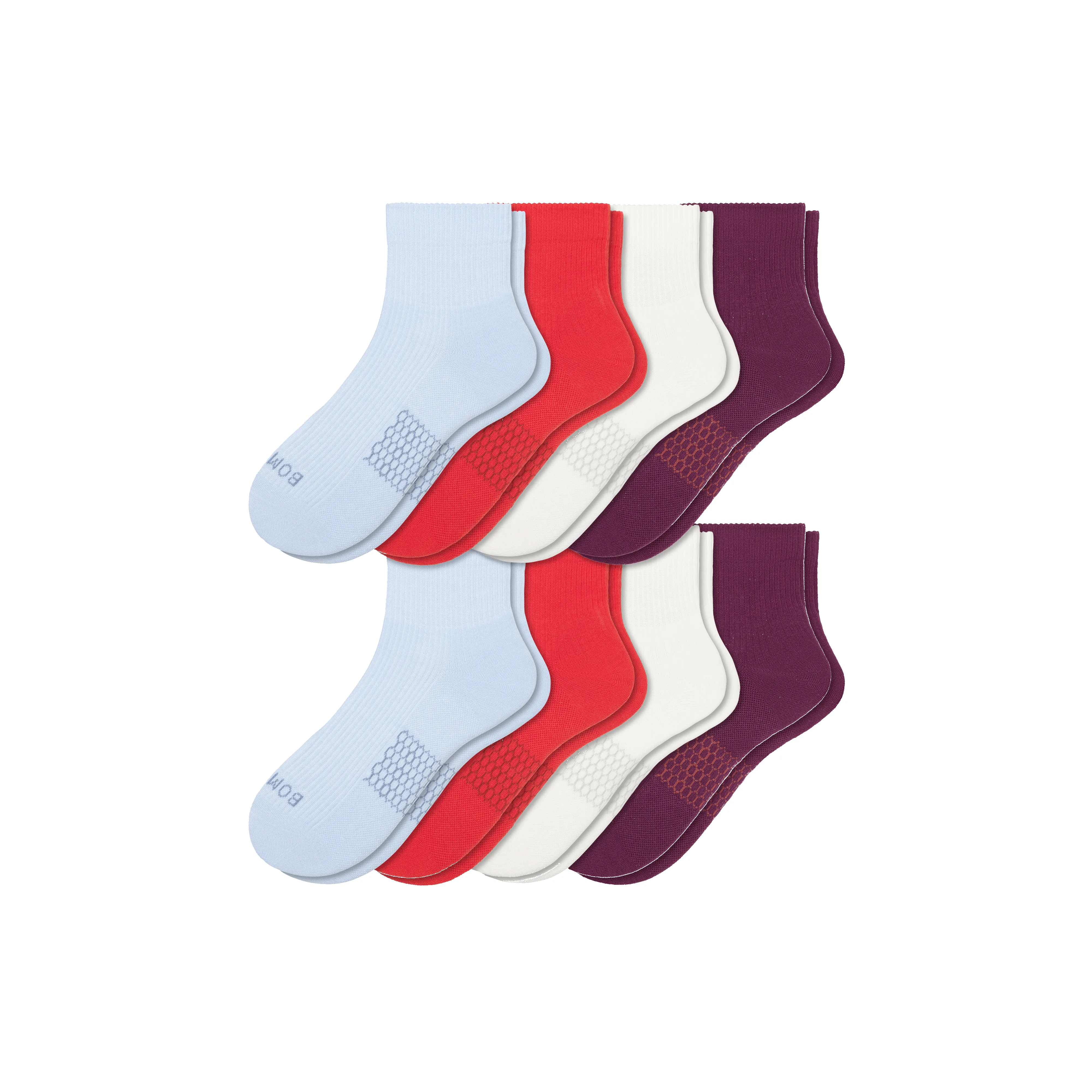 Women's Modern Rib Quarter Sock 8-Pack sold by Bombas