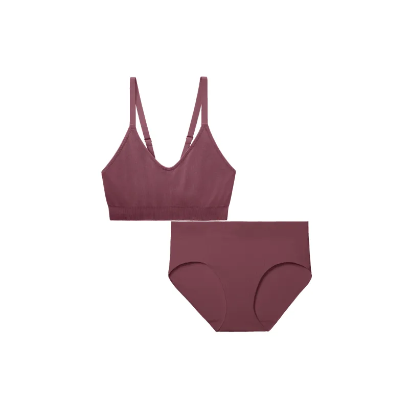 Women's Seamless Scoop Bralette + Full Brief sold by Bombas