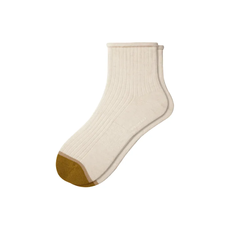 Women’s Roll-Top Ribbed Quarter Socks sold by Bombas