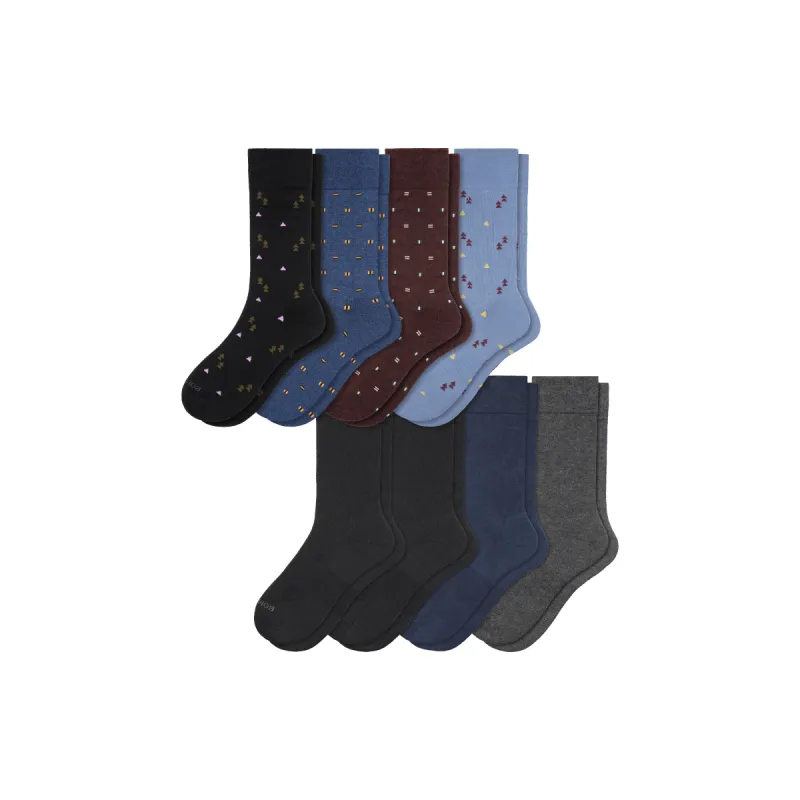 Men's Geo Dress Calf Sock 8-Pack sold by Bombas