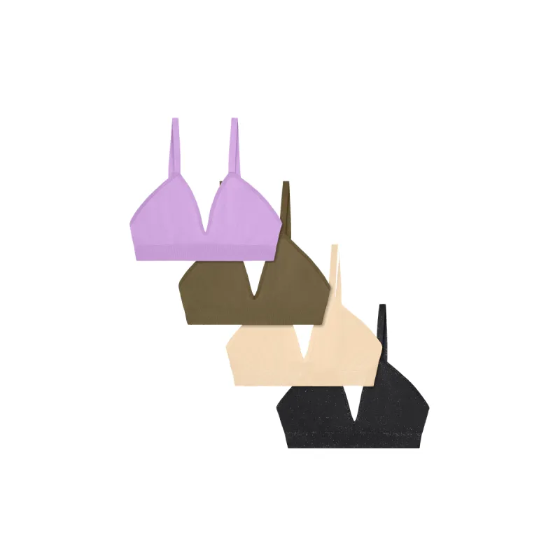 Women's Seamless Triangle Bralette 4-Pack sold by Bombas