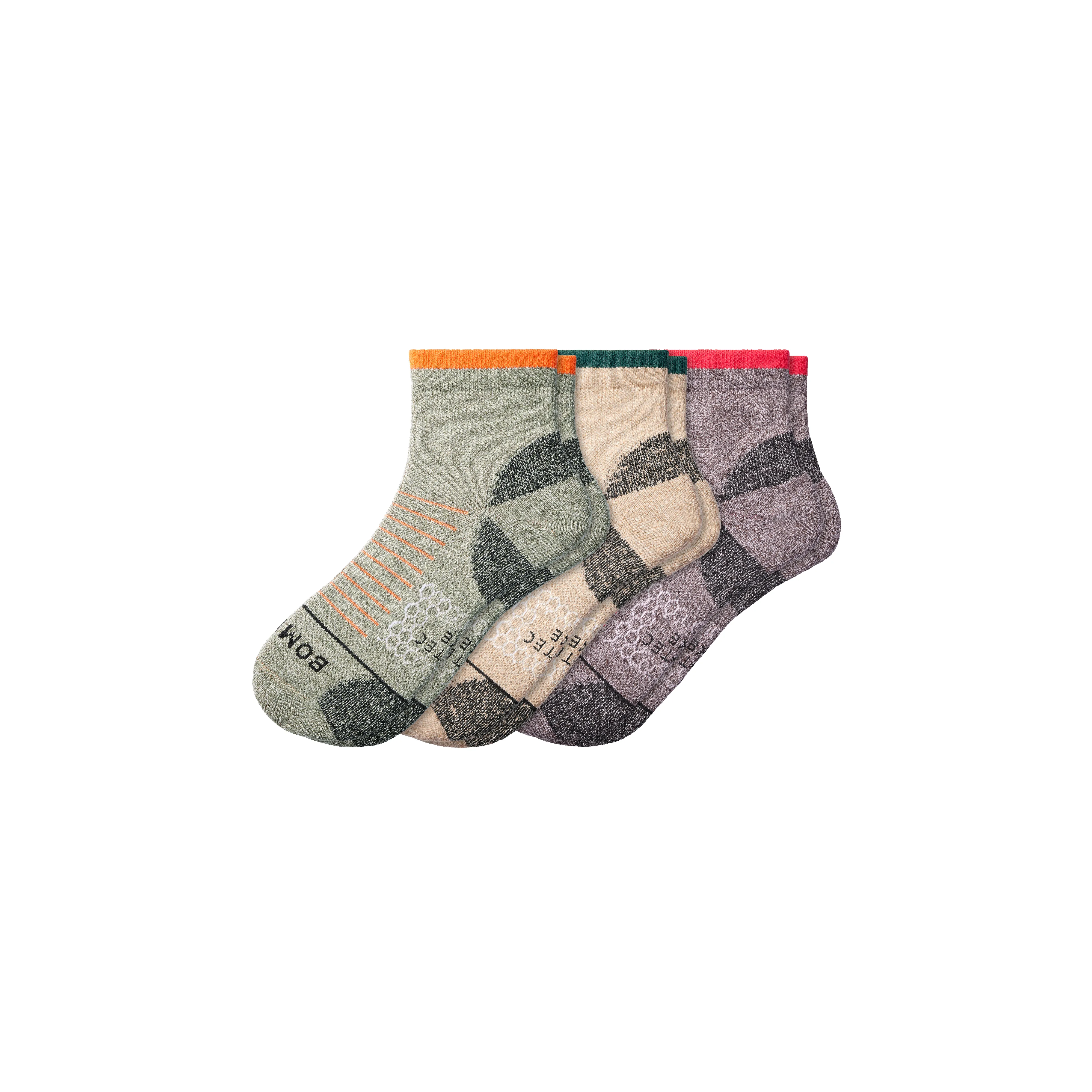Men's Merino Wool Blend Hiking Quarter Sock 3-Pack sold by Bombas