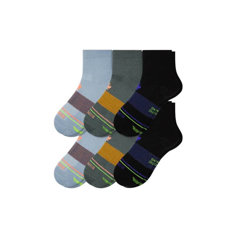 Men's Merino Wool Blend Athletic Quarter Sock 6-Pack sold by Bombas