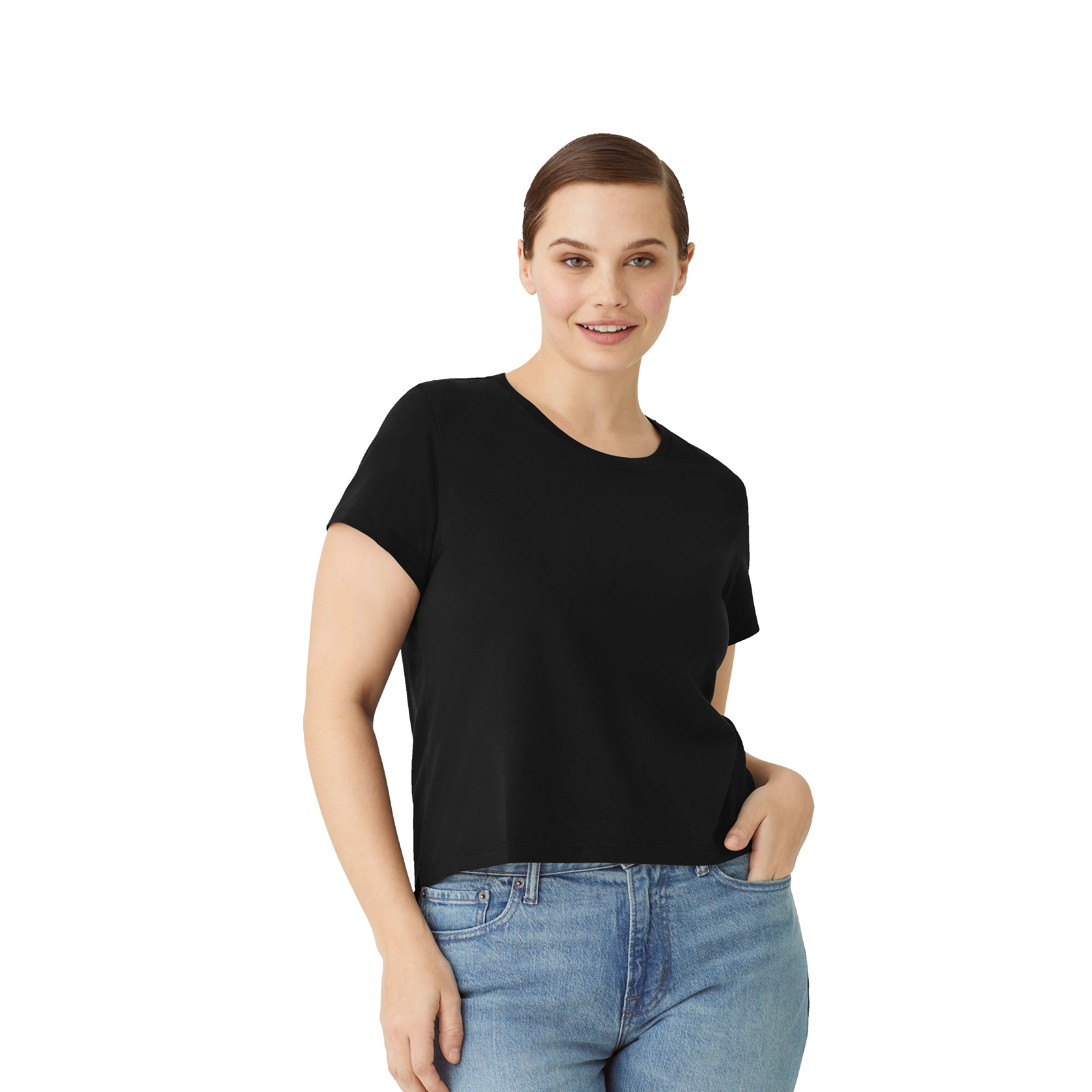 Women's Pima Cotton Slight Crop T-Shirt sold by Bombas