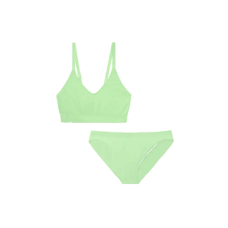 Women's Ribbed Seamless Scoop Bralette + Bikini sold by Bombas