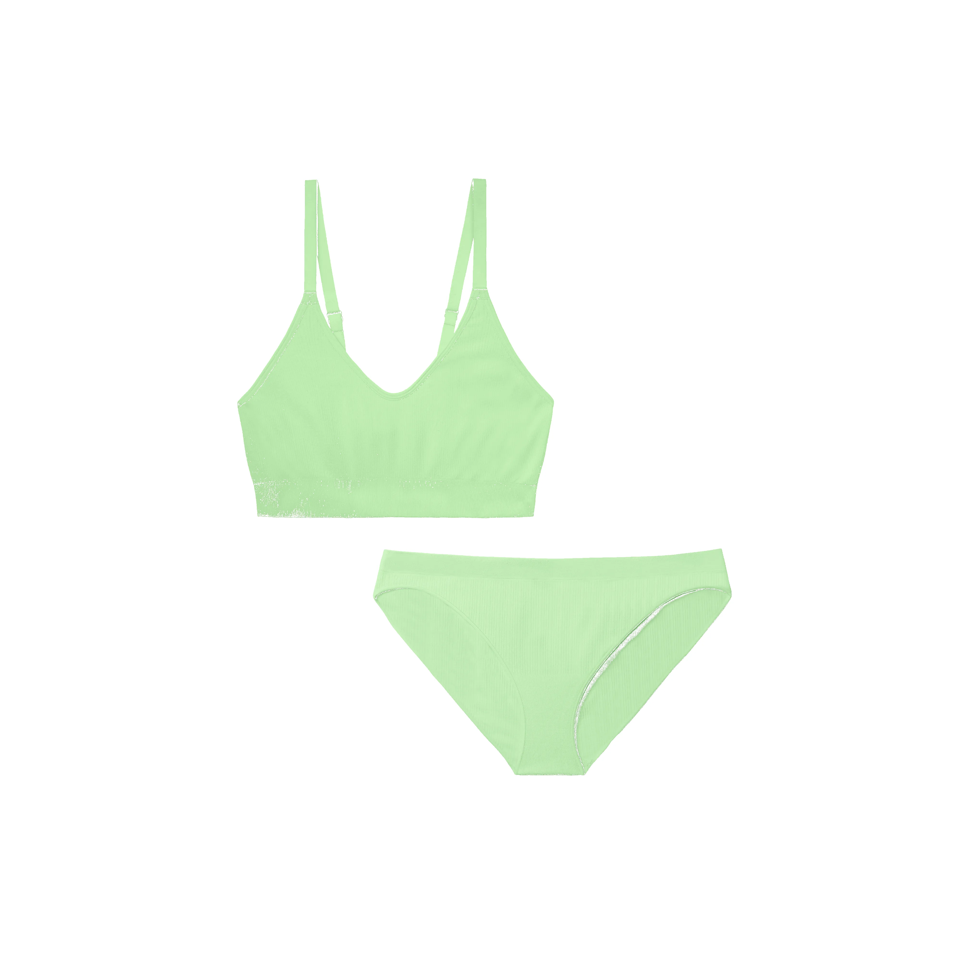 Women's Ribbed Seamless Scoop Bralette + Bikini sold by Bombas