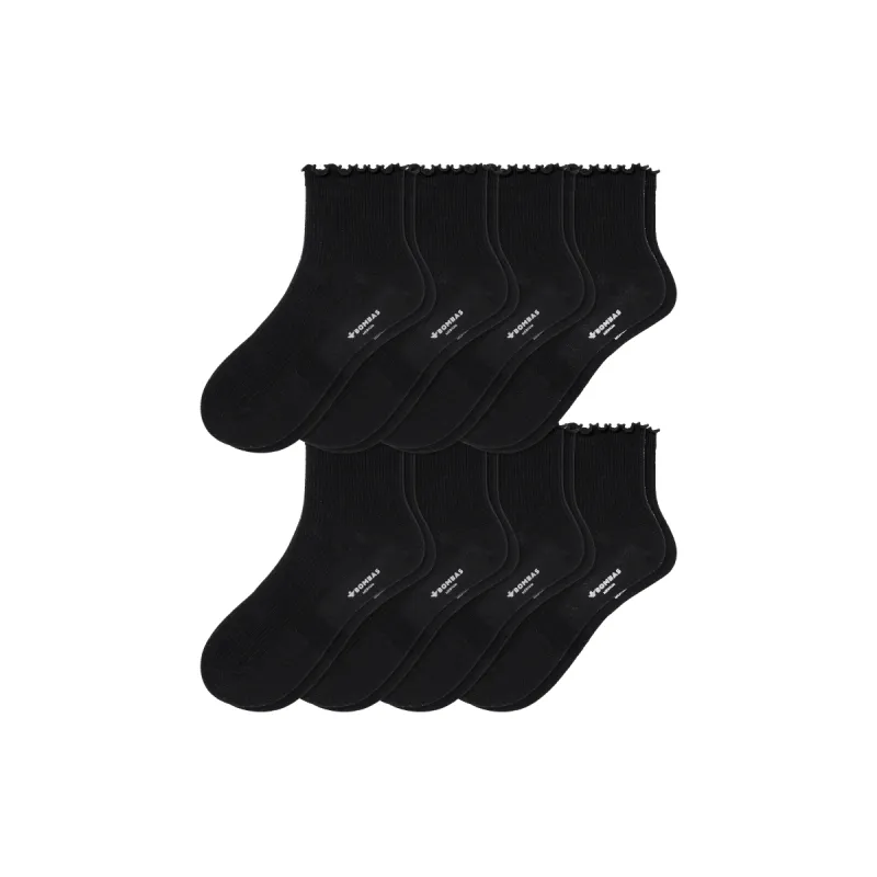 Women's Frilly Rib Quarter Sock 8-Pack sold by Bombas