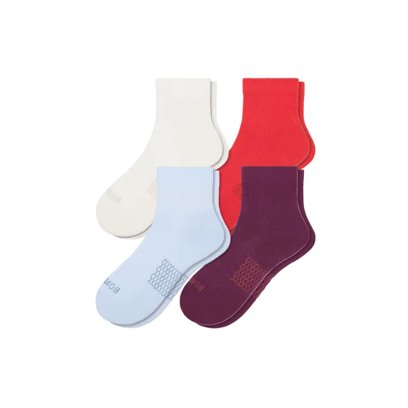 Women's Modern Rib Quarter Sock 4-Pack made by Bombas