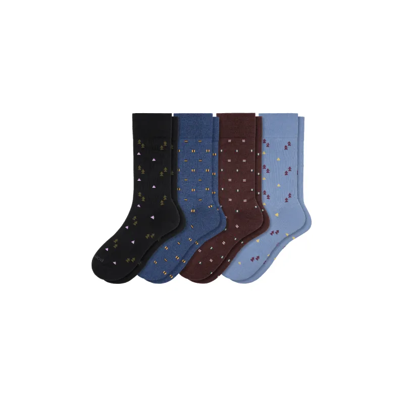 Men's Geo Dress Calf Sock 4-Pack sold by Bombas