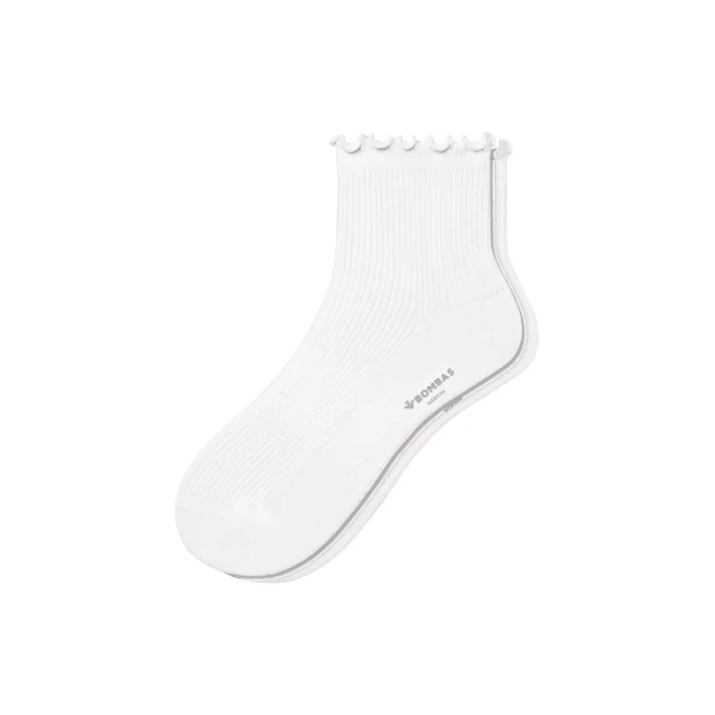 Women's Frilly Rib Quarter Socks sold by Bombas