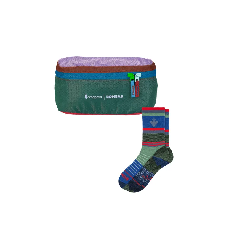 Cotopaxi x Bombas Merino Wool Blend Hiking Calf Sock & Fanny Pack sold by Bombas