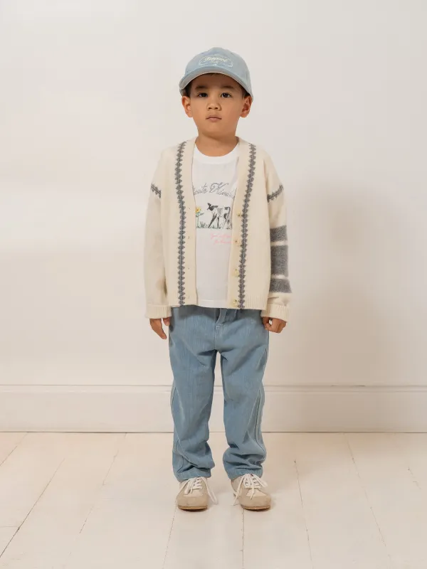 Bonpoint x Guest in Residence Cardigan Lyndon avec broderies placées en cachemire sold by Bonpoint