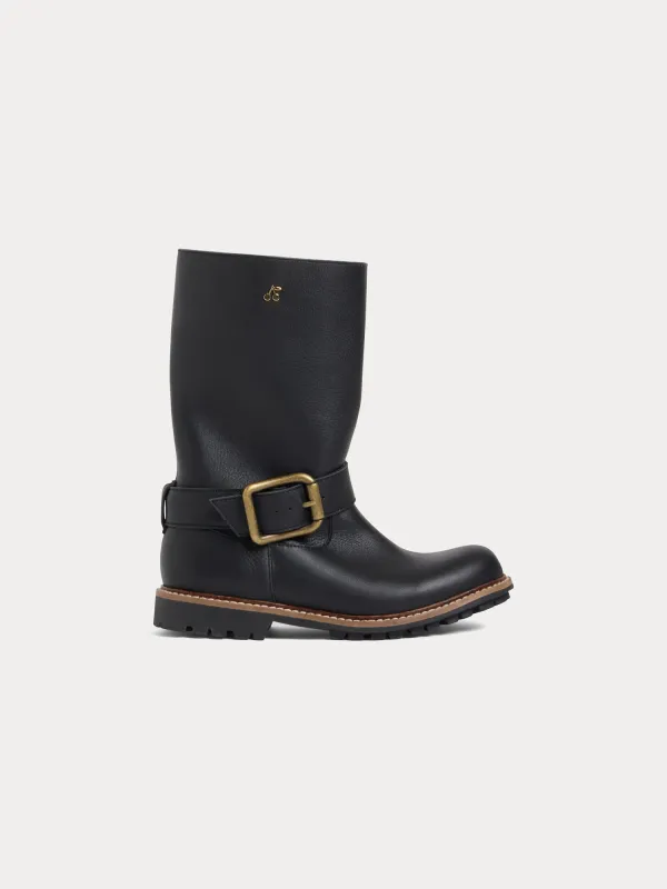 Bottes Jace en cuir style motard sold by Bonpoint